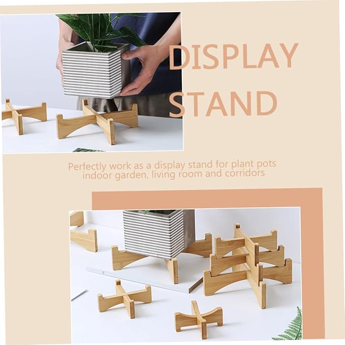 MERRYHAPY 4pcs Plant Stands for Boho Decor Living Room Garden Indoor Plant Stand Flower Pot Rack