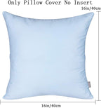 Thmyo 4-Pack 100% Cotton Comfortable Solid Decorative Throw Pillow Case, Square Cushion Cover Pillowcase Sublimation Blank Pillow Covers DIY Throw Pillowcase for Sofa(16x16 inch/ 40x40cm,Light Blue)