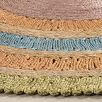 SAFAVIEH Natural Fiber Round Collection 7' Round Green/Multi NF201D Handmade Boho Charm Farmhouse Jute Area Rug - color: Green/Multi, size: 7' (Round)