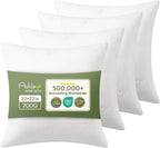 Ashler Throw Pillow Inserts 22 x 22 Inches Set of 4, Indoor Decorative Pillows, Soft and Firm Pillows with Air Layer, Square Cushion Sham Stuffer for Couch and Living Room