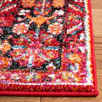 SAFAVIEH Vintage Hamadan Collection Area Rug - 5'3" Square, Red & Multi, Oriental Traditional Persian Design, Non-Shedding & Easy Care, Ideal for High Traffic Areas in Living Room, Bedroom (VTH222A)
