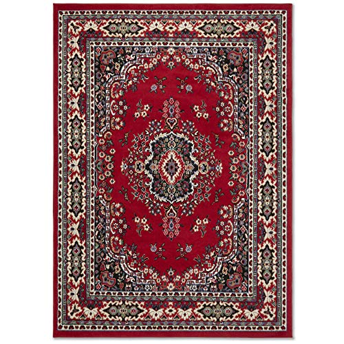 Home Dynamix Premium Sakarya Traditional Medallion Area Rug, Red/Black, 3'7"x5'2" - color: Red / Black, size: 3'7" x 5'2" (Rectangular)