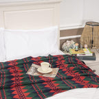 Gealaek Boho Throw Blanket Lightweight Soft Cozy Decorative Blankets for Sofa Bed Farmhouse Throw Blanket Aztec Blanket with Tassel Navy Red Green Checkered 50" x 60"