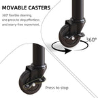 2 Tier Rolling Plant Stand with Wheels, Mid Century Modern Metal Stand for Planters, 2 Sizes 9 Inch & 11 Inch, Indoor Outdoor Movable Flower Pot Holder for Decor Home Garden Patio Load Bearing 165 LB 2 Pack Black
