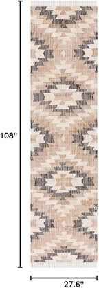SAFAVIEH Natural Fiber Collection Runner Rug - 2'3" x 9', Natural & Black, Handmade Boho Southwestern Fringe Jute, Ideal for High Traffic Areas in Living Room, Bedroom (NFB401A)