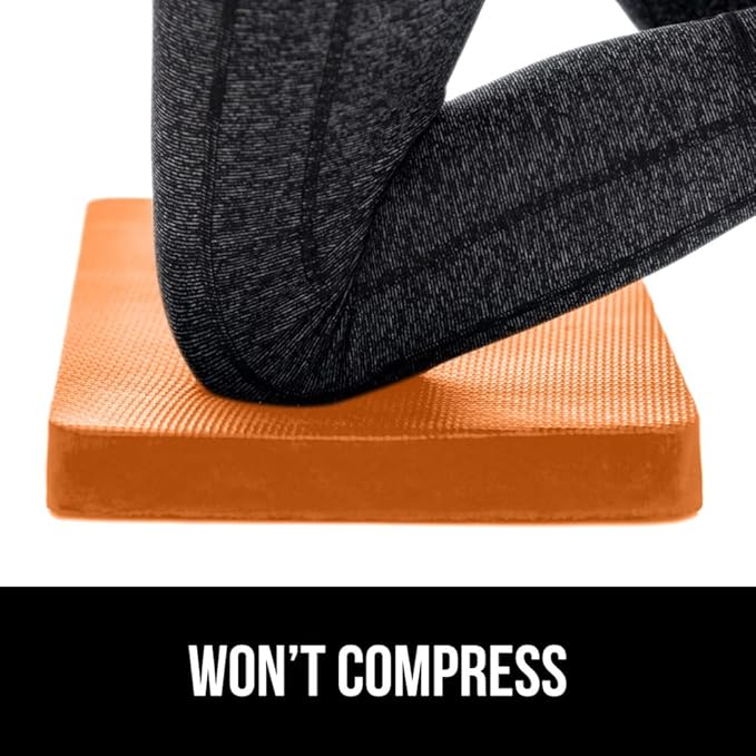 GORILLA GRIP Extra Thick Patent Pending Supportive Foam Kneeling Pad, Large Cushion Knee Pads for Gardening, Baby Bath Time, Dirt and Water Resistant, Workout and Garden Supplies, 17.5x11, Orange