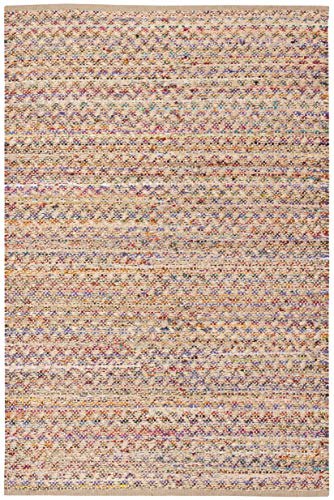 SAFAVIEH Cape Cod Collection Area Rug - 6' x 9', Red & Natural, Handmade Coastal Braided Jute, Ideal for High Traffic Areas in Living Room, Bedroom (CAP305Q) - color: Red/Natural, size: 6' x 9' (Rectangular)