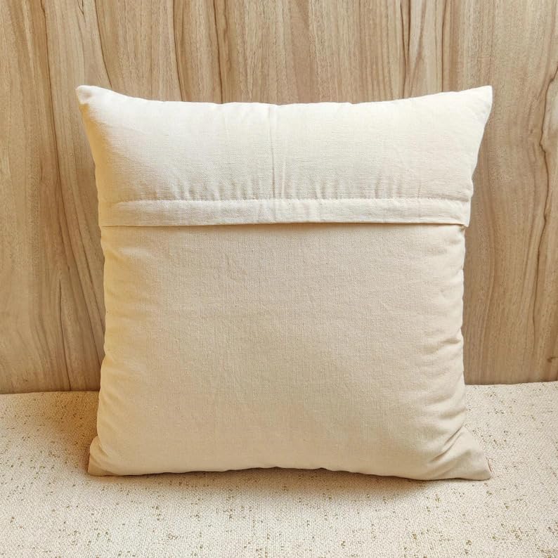 Boho Abstract Tufted Throw Pillow Cover, Neutral Terracotta Blush Pink Beige Embroidery Cushion Cover, Modern Abstract Art Decorative Pillowcase for Sofa Couch Living Room Bedroom, 18x18 Inch (Pillow