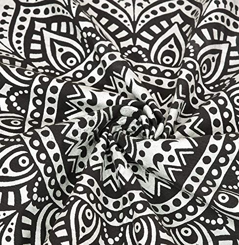 ANJANIYA Ombre Wall Hanging Bohemian Tapestry, Metallic Wall Art Bedspread, Psychedelic Hippie Mandala Dorm Décor for Hanging, Bedding, Beach Coverlet Curtain, Black Silver, 54"X60" - color: Black Silver, size: 60"L x 54"W
