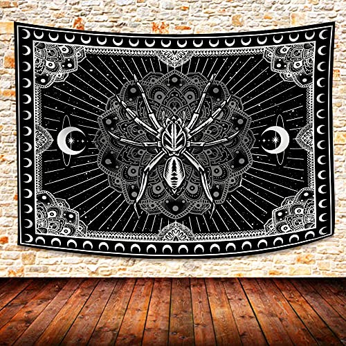 UHOMETAP Mandala Spider Wall Art - Bohemian Tapestry With Starry Sky and Moon Pattern for Living Room, Bedroom, Office - 80x60 Inches