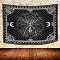 UHOMETAP Mandala Spider Wall Art - Bohemian Tapestry With Starry Sky and Moon Pattern for Living Room, Bedroom, Office - 80x60 Inches