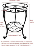 11.8 inches Diameter Tall Metal Plant Stand for Indoor or Outdoor,Heavy Duty Flower Pot Stand Rack Holds Big Heavy Plants,Black (18.9 INCHES TALL)