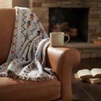 amorus Bohemian Throw Blankets,Throw Blanket Chenille Jacquard Tassels Soft Throws Cover for Couch, Bed,Outdoor Camping Picnic Car Travel Warm & Cozy for Seasons, Pattern VI(63"*71")