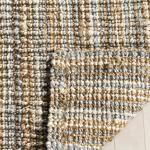 SAFAVIEH Natural Fiber Collection Runner Rug - 2'6" x 8', Grey & Natural Brown, Handmade Jute, Farmhouse Style, Chunky Textured Thick Pile (NF447K) - color: Grey/Natural, size: 2'6" x 8' (Runner)