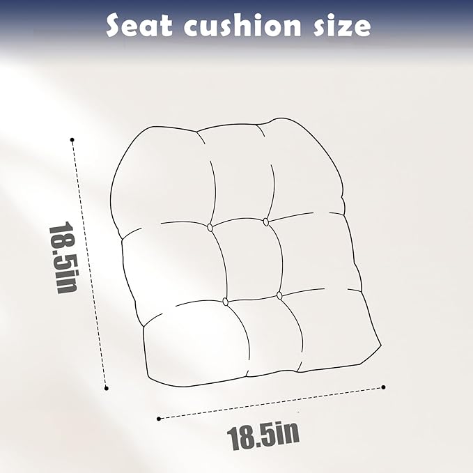 Waterproof Patio Chair Cushions Set of 2 Hawaii Outdoor Rocking Chair Cushion with Ties Non-Slip Dining Chair Pads for Garden Furniture