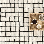 Abani Neutral Collection Cream Area Rug 8' x 10' for Living Room, Dining Room, Family Room - Modern Design - Durable & Easy to Clean - color: Squares, size: 8' x 10' (Rectangular)