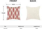 BETGINY Boho Pillow Covers 18 x 18 Inch Pack of 2, Red Bohemian Ethnic Herringbone Pattern Decorative Throw Pillow Covers Vintage Linen Farmhouse Outdoor Pillowcase for Bedroom Home Sofa Decor