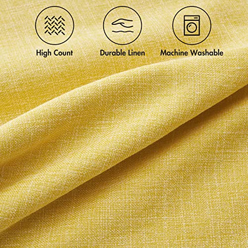 MIULEE Pack of 2 Decorative Linen Burlap Textured Pillow Covers Farmhouse Boho Accent Pillowcases Spring Home Decor for Couch Sofa Bedroom Living Room 18x18 Inch Yellow - color: Yellow, size: 18" x 18" (Pack of 2)