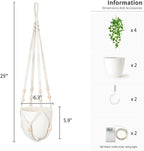 Mkono 2 Packs Fake Hanging Plant with Lights, Artificial Plants for Home Decor Indoor Macrame Plant Hanger with Fake Vines Greenery for Bedroom Bathroom Kitchen Office Decor