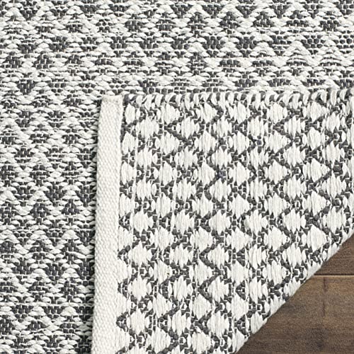 SAFAVIEH Montauk Collection Runner Rug - 2'3" x 7', Light Grey & Ivory, Handmade Cotton, Ideal for High Traffic Areas in Living Room, Bedroom (MTK601K)
