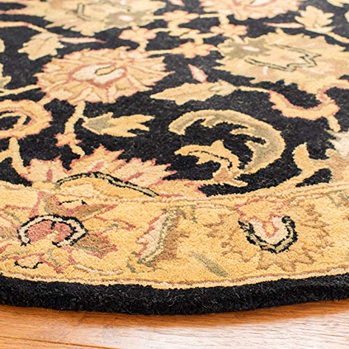 SAFAVIEH Classic Collection 7'6" x 9'6" Oval Black / Gold CL252A Handmade Traditional Oriental Premium Wool Area Rug - size: 7'6" x 9'6" (Oval)