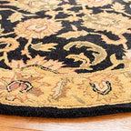 SAFAVIEH Classic Collection 7'6" x 9'6" Oval Black / Gold CL252A Handmade Traditional Oriental Premium Wool Area Rug - size: 7'6" x 9'6" (Oval)