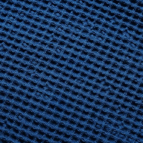 Organic Cotton Throw Blanket for Couch - 100% Organic Cotton, Decorative, Lightweight Throw for Sofa or Bed, Woven Modern Small Blanket for Beach, Picnic (50"x60" - Blue) - color: Blue