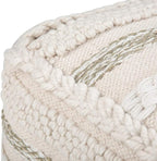 SIMPLIHOME Sommer Square Pouf - 18 inch Wide Upholstered Handloom Woven Cotton Ottoman in Natural, Boho-Style Footstool, Extra Seating or Accent Piece for Living Room or Bedroom, Assembled