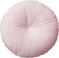 HLOVME Round Pillow Cushion for Couch Velvet Decorative Small Throw Pillow Solid Color for Living Room Bed Floor 15.7”, Light Pink