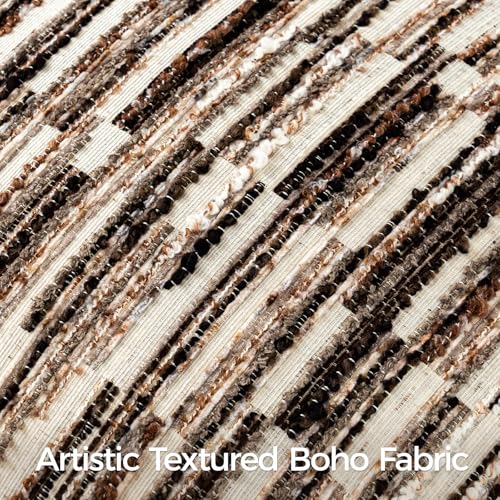a moment Boho Throw Pillow Covers Set of 2,Striped Decorative Rustic Farmhouse Pillow Cases,Aesthetic Modern Home Decor Couch Cushion Covers for Bed Sofa Living Room 20"X12"Dark Brown - color: Dark Brown, size: 20" x 12" (Pack of 2)