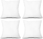 EDOW Throw Pillow Inserts, Set of 4 Lightweight Down Alternative Polyester Pillow, Couch Cushion, Sham Stuffer, Machine Washable. (White, 22x22)