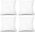 EDOW Throw Pillow Inserts, Set of 4 Lightweight Down Alternative Polyester Pillow, Couch Cushion, Sham Stuffer, Machine Washable. (White, 18x18)