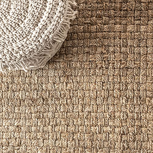 JONATHAN Y Estera Hand Woven Boucle Chunky Jute Natural Runner Rug, 2x12, Bohemian, Transitional, Easy-Cleaning for Living Room, Bedroom, Kitchen, Pet Friendly, Non-Shedding (NFR102A-212) - color: Natural, size: 2'2" x 12' (Runner)