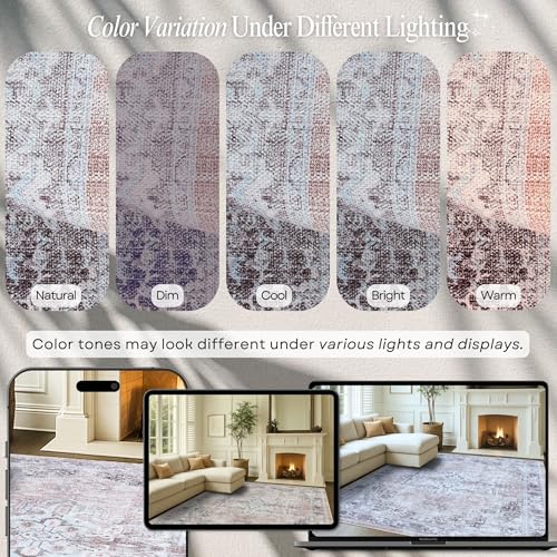 Fame Rugs Modern Oushak Rug 2x3, Vintage Doormat Turkish Colorful Oriental Antique Inspired Washable Small Area Rug, Luxury Living Room Bedroom (381LB, 2' x 3') - color: 392tw, size: 2' x 3' (Rectangular)