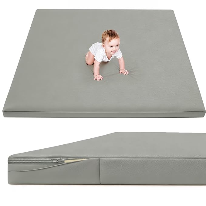 Waterproof Baby Play Mat for Floor Memory Foam 74 * 50 Cushion Playpen Playmat Tummy Time Crawling Mat Nursery Rug Thick Pad Create Soft & Safe Area for Infants,Toddler,Kids,Grey