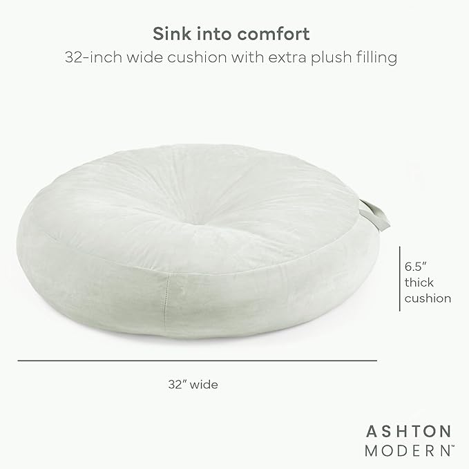 Large Floor Cushion for Kids - 32 inch Soft Blue Round Floor Pillow for Kids Classroom Pillows, Throw Pillow, Decorative Round Pillows, Lounger Reading Nook