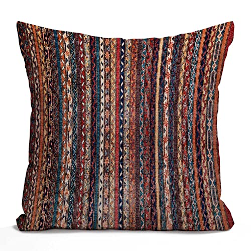 Nphuriy Turkish Pillow Cover 16x16 Inch, Vintage Persian Oriental Turkish Carpet Pattern Double Sided Decorative Pillow Case Cotton Linen Cushion Cover Decor 16x16 Inch Pillowcase for Home - color: Multi 38