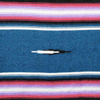 Open Road Goods Mexican Diamond Blanket - XL Heavyweight Yoga Blanket – Handmade in Mexico - Thick Boho Serape Saltillo Style Throw for Beach, Picnic, Home, Camping and More! (Aegean Blue & Pink) - color: Aegean Blue & Pink