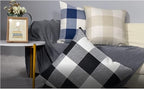 VAKADO Dark Blue White 20x20 inch Decorative Throw Pillow Covers Farmhouse Retro Buffalo Plaid Checkered Cushion Cases Home Décor Set of 2 for Couch Sofa Patio Outdoor