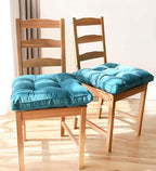Tiita Indoor/Outdoor Seat Cushions 18x18 Inch, Chair Pads with Ties, Dining Cushions for Kitchen Balcony Set of 2, Blue