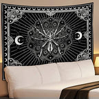 UHOMETAP Mandala Spider Wall Art - Bohemian Tapestry With Starry Sky and Moon Pattern for Living Room, Bedroom, Office - 80x60 Inches
