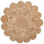 SAFAVIEH Natural Fiber Collection Area Rug - 5' Round, Natural, Handmade Boho Charm Farmhouse Jute, Ideal for High Traffic Areas in Living Room, Bedroom (NF363A) - color: Natural, size: 5' (Round)
