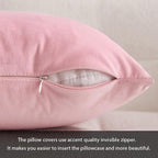MIULEE Velvet Throw Pillow Covers 20x20 Inch, Pack of 2 - Bright Pink, Soft Solid Decorative Pillow Covers Cushion Cases Modern Luxury Valentines Home Decor for Spring Couch Sofa Bedroom Livingroom