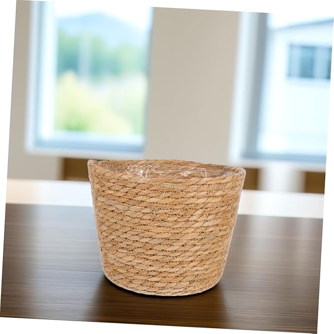 SUPVOX Boho Style Rattan Plant Pot Woven Basket for Indoor Plants Decorative Flower Container Indoor Liner