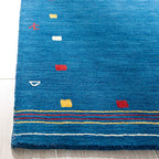 SAFAVIEH Himalaya Collection Runner - 2'3" x 14', Blue, Handmade Wool, Ideal for The Living Room, Bedroom, Dining Room (HIM563M-214) - color: Blue, size: 2'3" x 14' (Runner)