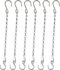 Chain for Hanging Plants,11 Inch Silver Hanging Chain, Small Hanging Basket Chain Kits with Hooks for Bird Feeder Plant Extender Porch Wind Chime (Silver, 11 Inch-6PCS)