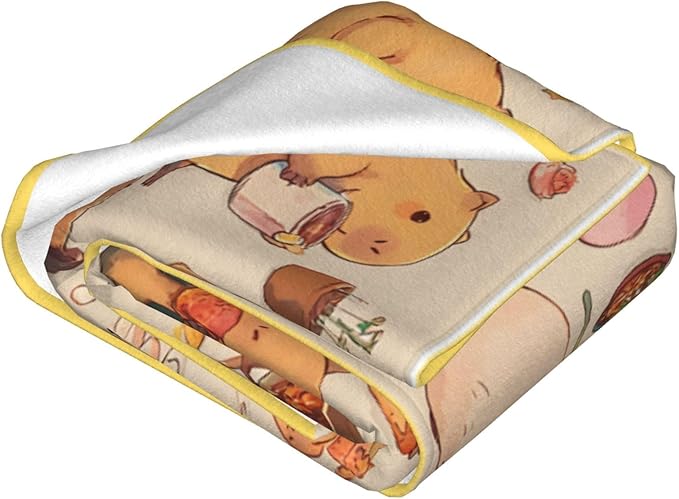 Capybaras Throw Blanket Soft Flannel Blanket 60"x50" in Bed Blanket Home Decor for Room Sofa Couch All Season