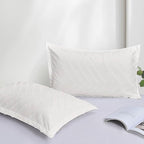 Nanko 2 Pack Standard Size Pillow Shams Set, White Boho Tufted Soft Microfiber Pillowcases，Modern Farmhouse Pillowshams for Men and Woman 20 x 26 Inch