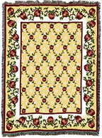 Pure Country Weavers Apple Season Blanket - Garden Floral Gift Tapestry Throw Woven from Cotton - Made in the USA (72x54) - color: Apple