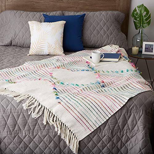 DII Multi Color Diamond Cut Throw, 50x60 with 2.5" Fringe - color: Multicolor
